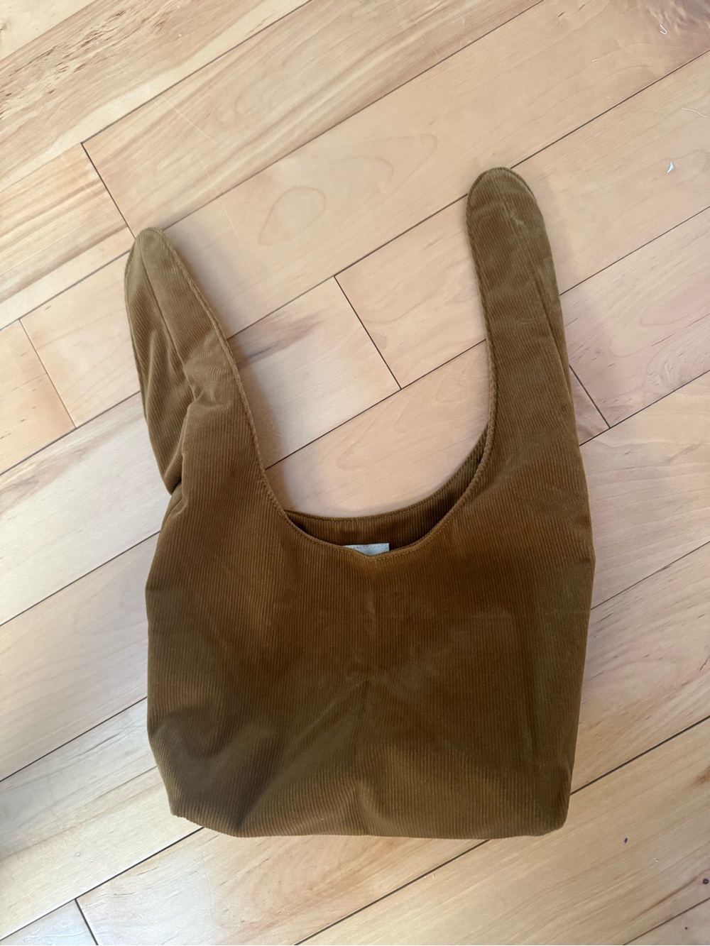 Merit Corduroy Shoulder Tote Bag in Brown